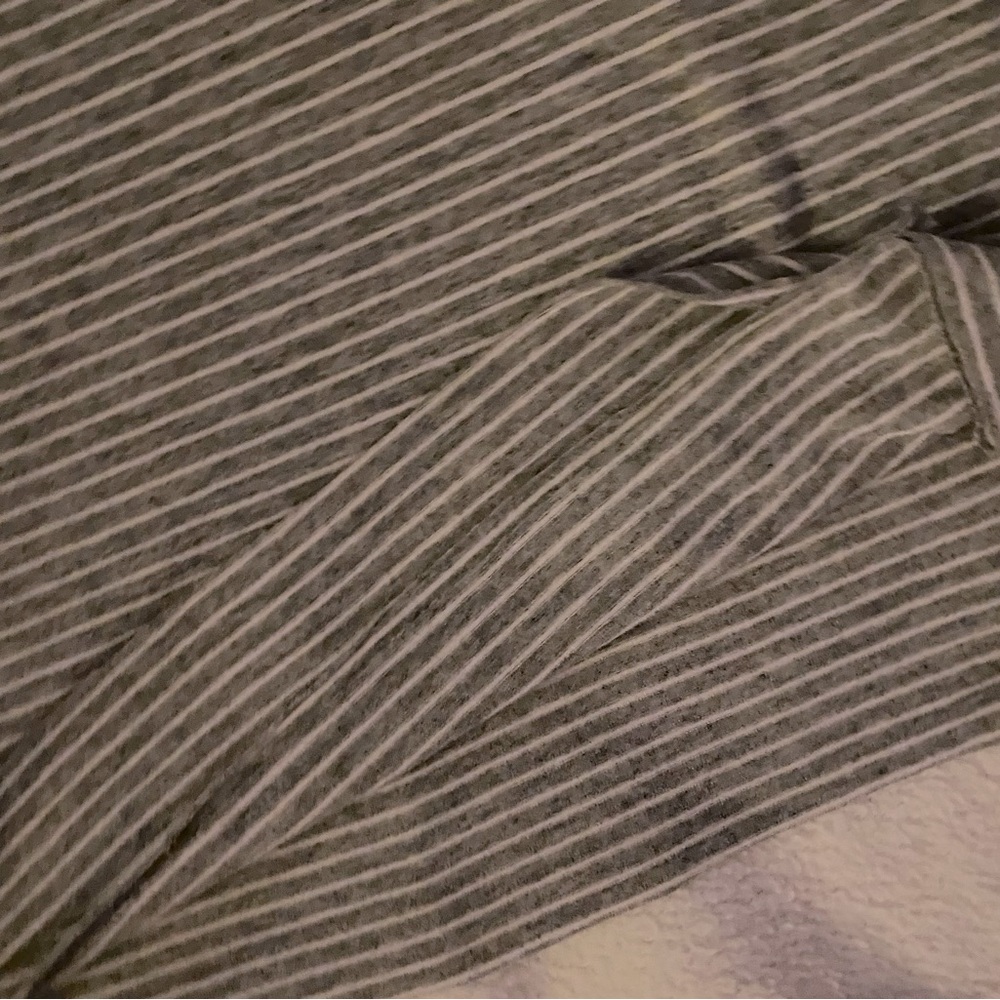 Grey white striped pencil skirt